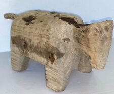 VINTAGE BIG WOODEN ARMADILLO SCULPTURE FOLK-ART CONVERSIONAL PIECE ONE OF A KIND picture