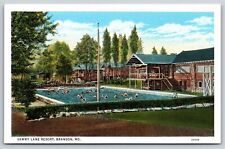Branson Missouri~Sammy Lane Resort Pool & Cabins Scene~Vintage Linen Postcard picture