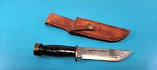 WWII Cattaraugus 225Q Combat Commando Knife + Rivet Leather Sheath picture