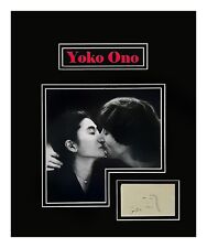Yoko Ono Autograph Page Cut with Small Drawing Museum Framed Ready to Display picture