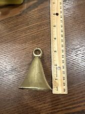 Vintage Antique Cast Brass Bronze Bell No Handle Natural Patina  3” B picture