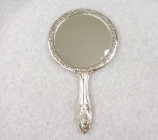 Towle Vintage Silver Plated Vanity Hand Mirror Very Hornate and Heavy picture