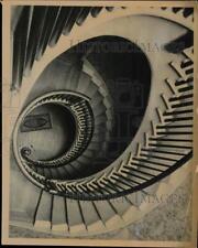 1973 Press Photo Spiral Stairway at Mills-Stebbins Villa in Springfield, MA picture