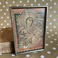 Vintage Russian Icon Mother of God Greek Orthodox Virgin Mary Holy Ephemera picture