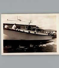 Antique 1940's Boat Getting Ready - Black & White Photography Photos picture