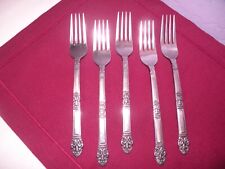 Set Of 5 ROGERS STAINLESS STANLEY ROBERTS GRAND CROWN Dinner Forks 7 5/8 GE4 picture