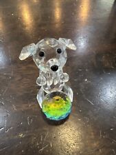 Swarovski  Crystal Like Figurine Cute Puppy With Ball. EXCELLENT COND. 1.5/8” T picture