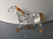 Vintage Lucite Horse Clear, Orange picture