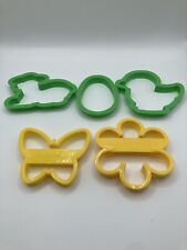 5 Vintage Wilton '90s Easter Spring Plastic Cookie Cutters Egg Butterfly Chick + picture