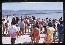 Sl84 Original Slide  1971 Hawaii  Beach concrete water break 312a picture