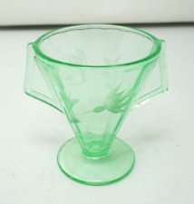 Vintage Uranium Glass Sugar Bowl Green Vaseline picture