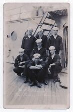 1920 RPPC Postcard of 7 Sailors on board the US Ship U.S.S. Florida picture