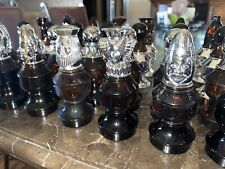 AVON NOS Complete Vintage 32 pc CHESS SET After Shave Bottle In Boxes Glass picture