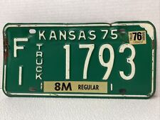1975 Kansas Truck License Plate FI-1793 Collectible 76 Tags picture