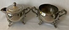 Vintage Silver Plated Cream and Sugar Bowl Set picture