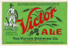 VICTOR BREWING ALE BEER LABEL T SHIRT JEANETTE PA SMALL-XXXLARGE (F) picture
