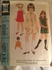 McCall's Printed Sewing Pattern #8888 Girls' Size 6X Pantdress Jumper Blouse1967 picture