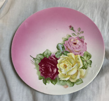 Vintage Sevres Porcelain Plate Pink Floral 8” picture
