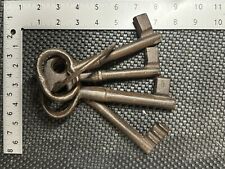 Vintage Jailor Skeleton Keys Ring Rustic Antique Black Cast Iron Old West Decor picture