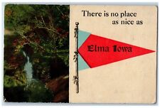 Elma Iowa IA Postcard There Is No Place As Nice Pennant River Trees 1915 Antique picture