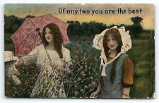 1913 PRETTY GIRLS OF ANY TWO YOU ARE THE BEST PORT JEFFERSON  POSTCARD P2432 picture