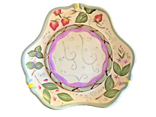 Plate PartyLite Strawberry Fields Cake Candle 6 3/4 Inch Ceramic Dish picture