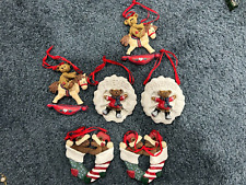 Kurt S Adler Holly Bearies Kissing Bears Christmas Tree Ornament Lot of 6 Rare picture