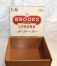 Vtg Brooks & Co's Tebson Corona Dovetail Wooden Cigar Box 2 for 15 cents Empty picture