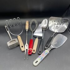 VTG Lot Of 8 Kitchen Utensils Stainless Tala Ekco Foley Androck Wood Handle picture