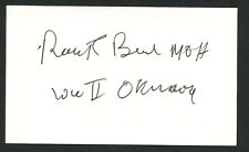 Robert Eugene Bush (d. 2005) signed autograph 3x5 card WWII MOH Navy W035-7 picture