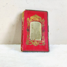 1902 Vintage Red Color Compact Notes Book With Mirror Germany Decorative B93 picture