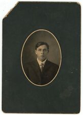 Circa 1900'S Cabinet Card Handsome Dashing Young man In Stylish Suit & Tie picture