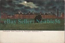 Beacon NY - MATTEAWAN INSANE ASYLUM AT NIGHT - Postcard State Hospital picture