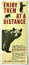 1969 National Park Service Bear Safety Dangerous Animals Flyer Wildlife Vintage picture