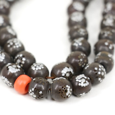 Yemeni Yusr Prayer Beads Mock Black Coral Silver Inlay 43 Grams picture