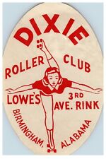 Original 1940s Roller Skating Rink Sticker Dixie Lowe's Birmingham AL s18 picture