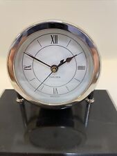 Chelsea Nickel Chatham Desk Clock on a Marble Base. Authorized Dealer picture