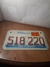 Illinois 2007 Motorcycle License Plate Man Cave Gift  Rustic Garage picture