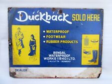 1930's Antique Duck Buck Footwear Rubber Product Ad Porcelain Enamel Sign Board picture