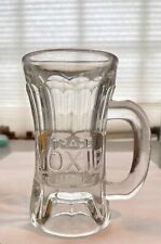 Vintage MOXIE SODA MUG Heavy Glass Mug EMBOSSED LETTERING Recessed Bottom picture