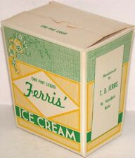 Vintage box FERRIS ICE CREAM North Vassalboro Maine unused new old stock n-mint picture