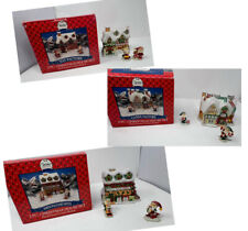 Christmas Expressions Hand Painted Ceramic Musical Village House Set Of THREE picture