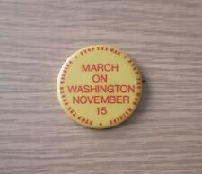 1969 March  Washington Nov 15 Stop The Death Machine Vietnam War Protest Button picture