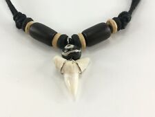 Men Boy Black Real Shark Tooth Necklace Beads Beautiful Vintage Gift For Kid picture