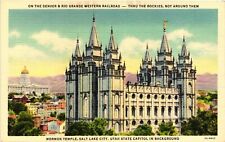 Vintage Postcard- Mormon Temple, Salt Lake City, UT Early 1900s picture