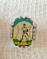 Vintage 1950s Baseball Player Vari-View Plastic Flicker Ring Prize picture