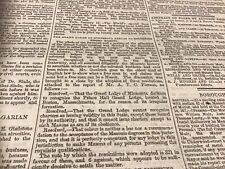 Old Newspaper 1877 America News Grand Lodge Refusal Of Negro Negroe Masons picture