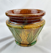 Vtg Majolica Pottery Planter Art Nouveau Art Deco New Leaf Plant Vessel Pot picture