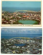 St. Petersburg FL Lot of 2 Vintage Aerial View Postcards ~ Florida picture