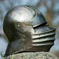 Medieval Bellows Visor Sallet Battle Warrior Helmet 18 gauge Steel Armor Helmet picture